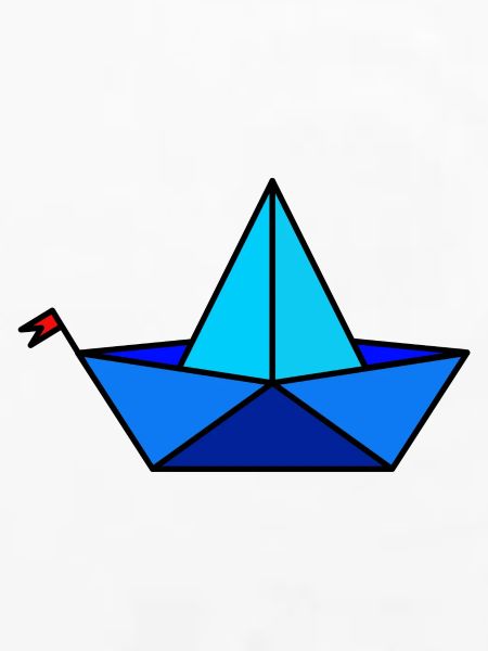 Papier Faltbötchen im Polygon Stil