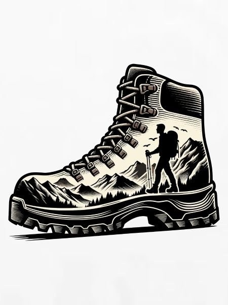 Drawing Hiker Bergwanderschuh
