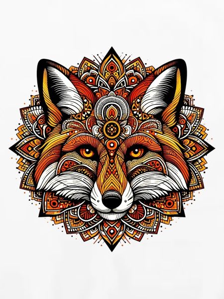 Fuchs mit Mandalas geschmückt