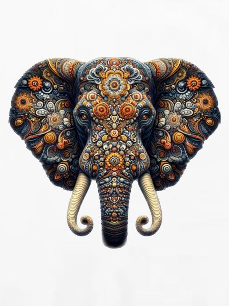 Im Mosaik-Stil verzierter Elefant