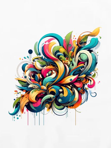 Coole florale dynamische Graffiti-Illustration