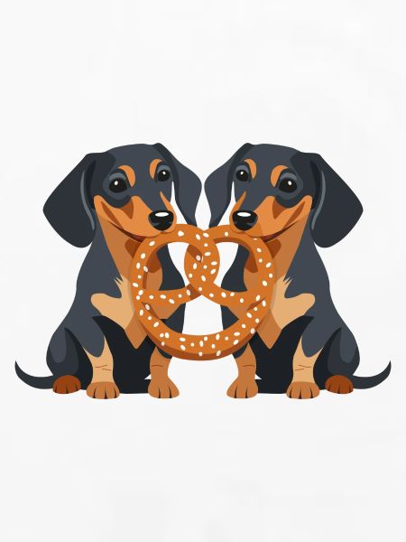 Dachshunde mit Brezel