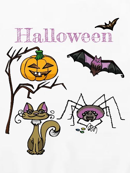 Halloween Pumpkin and Bat Design