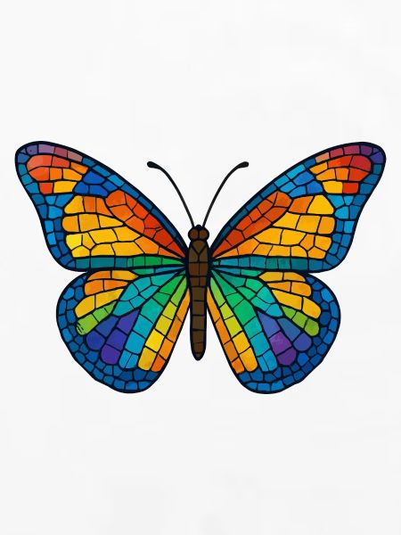 Bunter Mosaik-Schmetterling