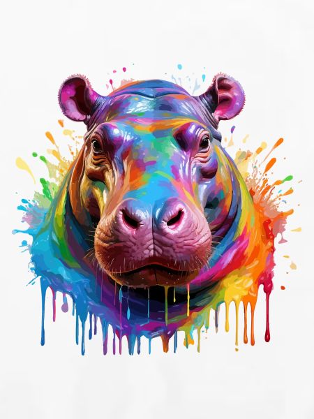 Bunter Hippo Farbexplosion