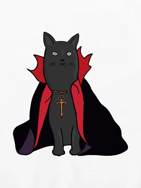 Mitternachts-Vampirkatze mit Umhang