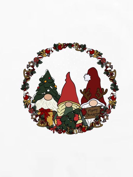 Wichtel  im Weihnachtskranz