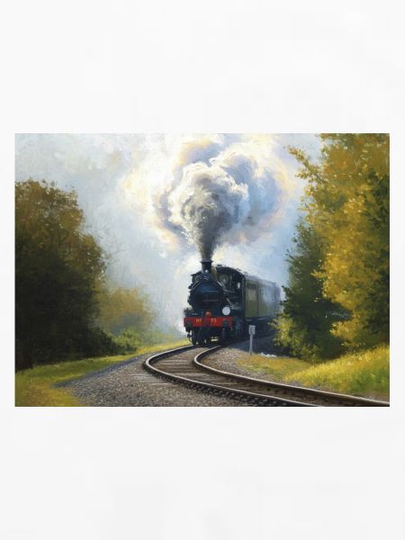 Herbstliche Dampfeisenbahn im Wald