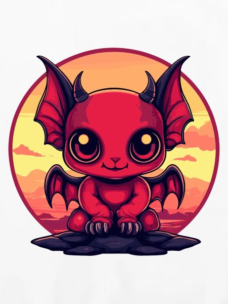 Roter Dämonen-Kobold am Abend