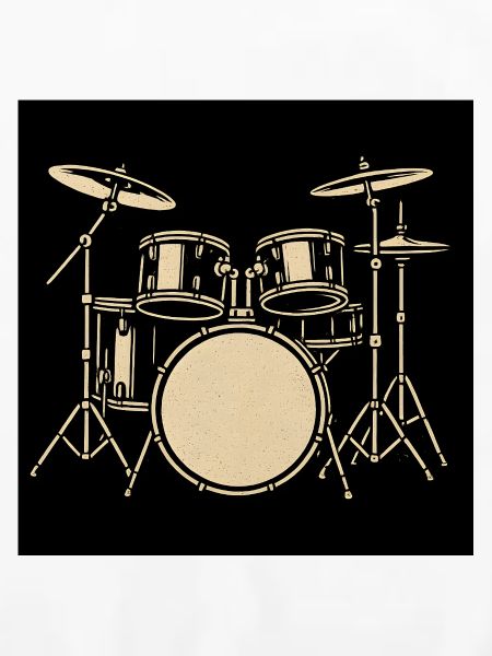 Black Silver Drumset Illustration