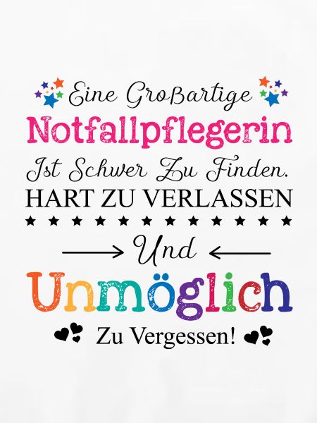 Notfallpflegerin Beruf Geschenk Abschied Pflegerin