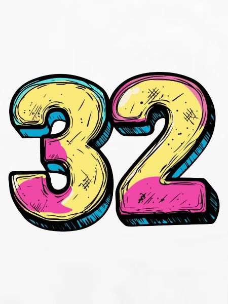 32 Zahl Bunt