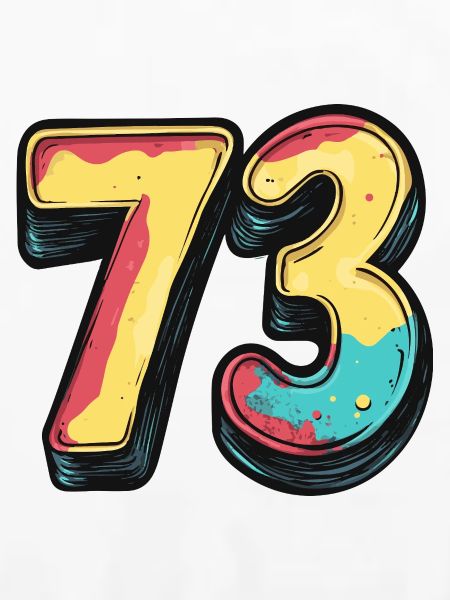 73 Zahl Bunt