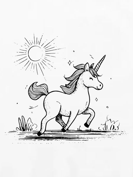 Einhorn im Sonnenschein