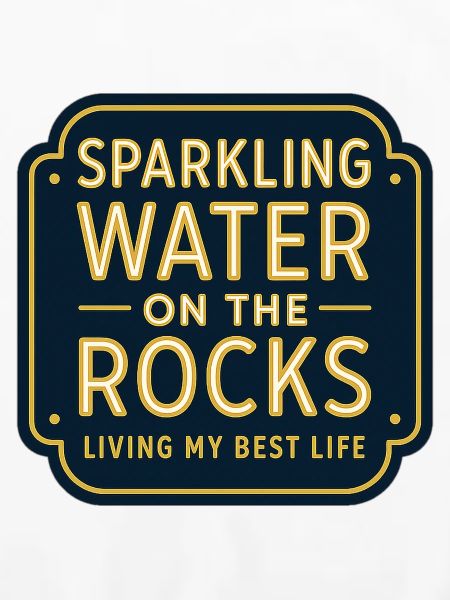 Sparkling water on rocks neon