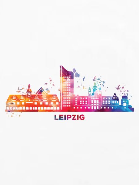 Leipziger Skyline Bunt Stadtbild Leipzig
