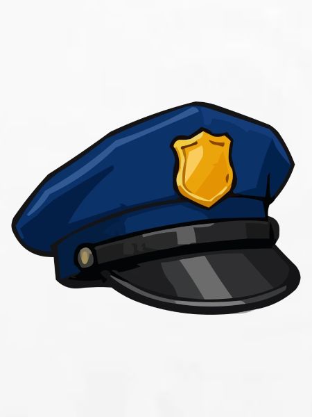 Cartoon-Polizeikappe mit Abzeichen