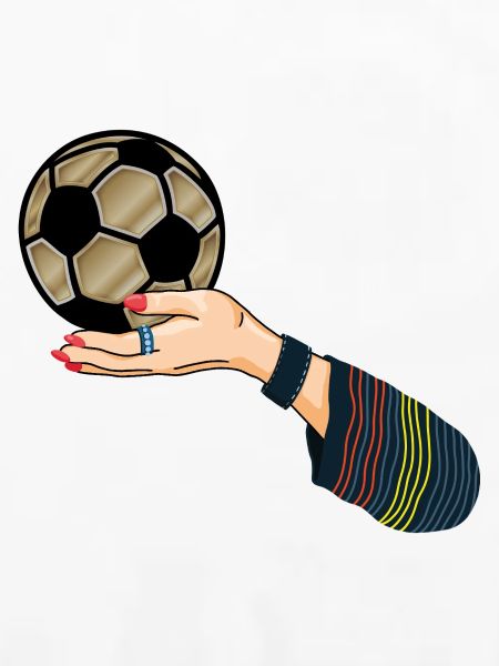Hand mit Fußball 