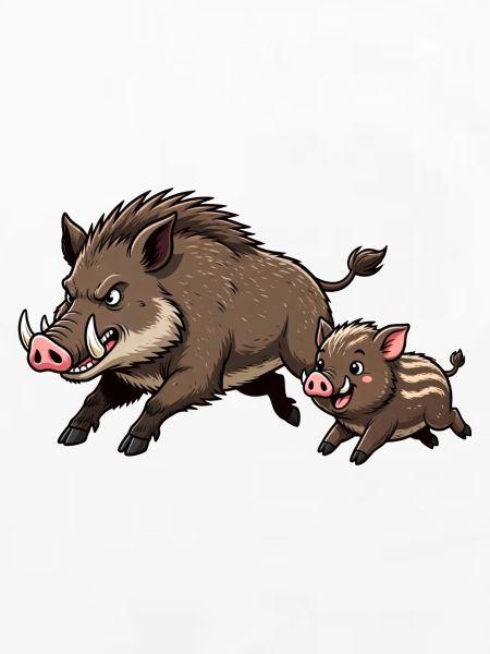 Wildschwein mit Frischling