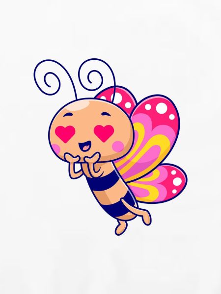 Kawaii-Herzaugen-Schmetterling