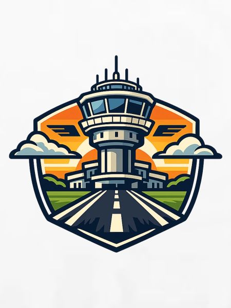 Flughafen Turm Sonnenuntergang