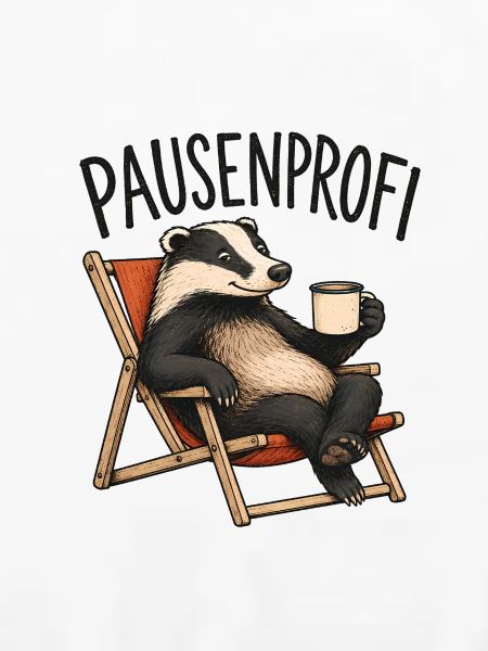 Pausenprofi Badger mit Kaffee