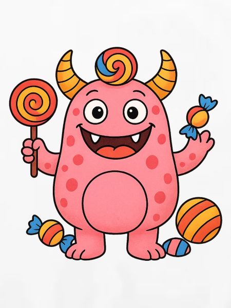 Niedliches rosa Suessigkeiten Monster