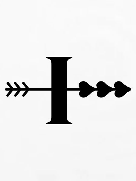 Buchstabe i, Pfeilherz, Herz