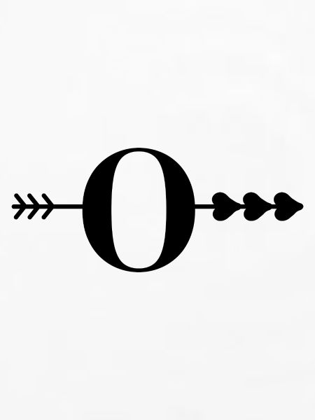 Buchstabe o Pfeilherz