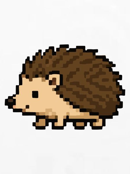 Pixeliger Igel im Retro-Stil