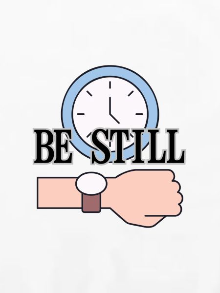 Be Still Clock Achtsamkeitszitat LensDyn
