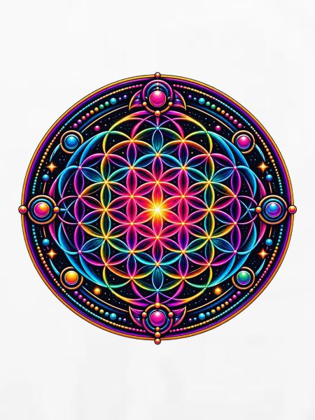 Psy Circle Neon Mandala