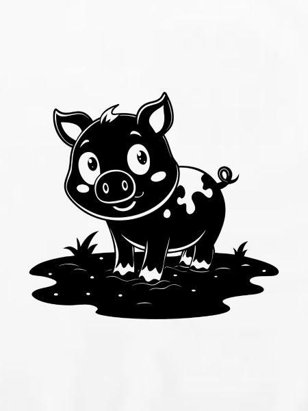 Süßes Schwein im Schlamm