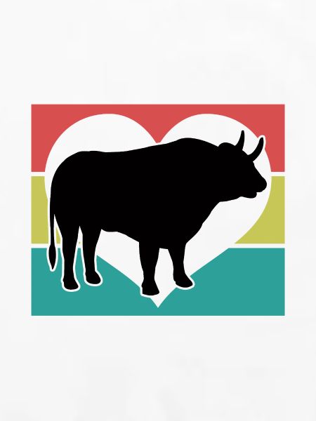 Stier Herz Retro Style