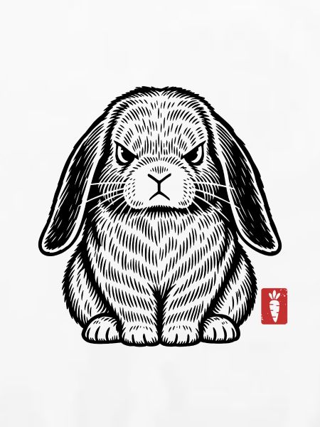 Wütender, grummeliger Hase