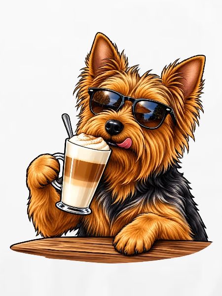 Australian Terrier mit Latte Macchiato