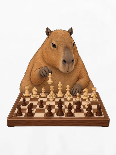 Capybara spielt Schach