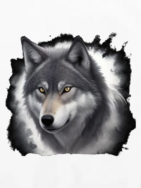 Wolfportrait mit Nebelschwaden