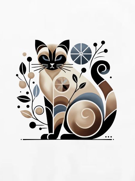 Beige-blaue abstrakte Siamkatze