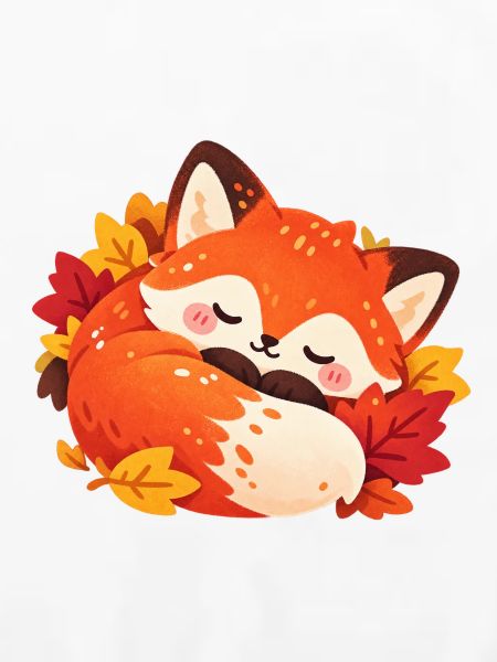 Ruhevoller Herbstfuchs im Laub