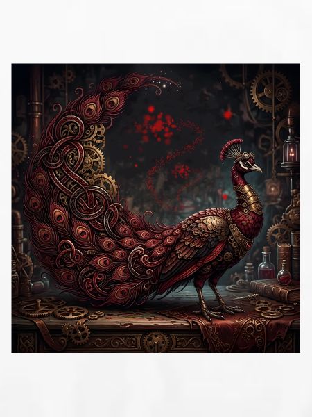 Crimson Steampunk Pfau