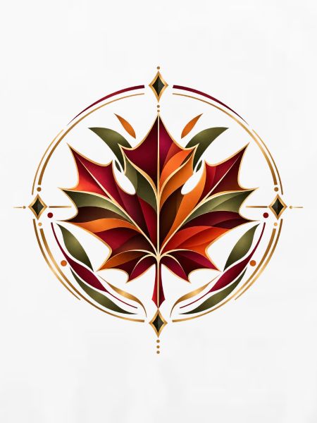 Herbstblatt Mandala Goldrahmen