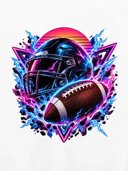 Neon Football Helm Synthwave