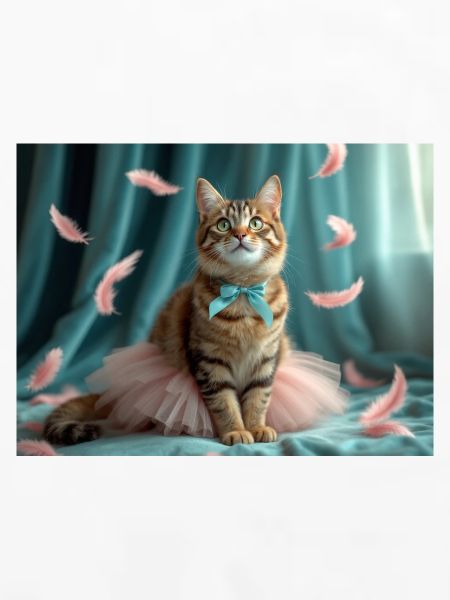 Pastellblaue Tutu-Katze