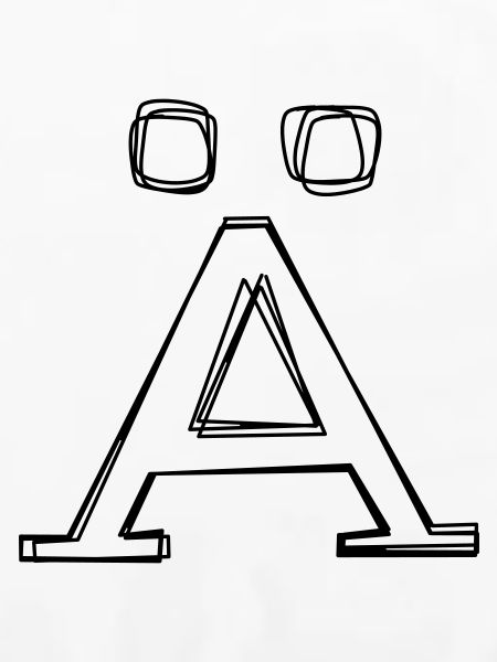 Buchstabe Ä handgezeichnet