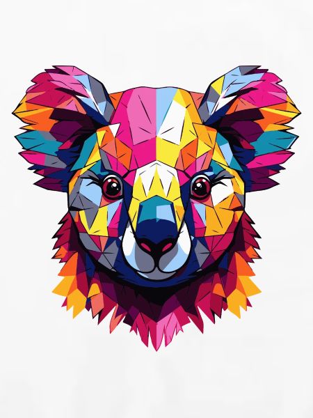 Geometrischer Regenbogen Koala