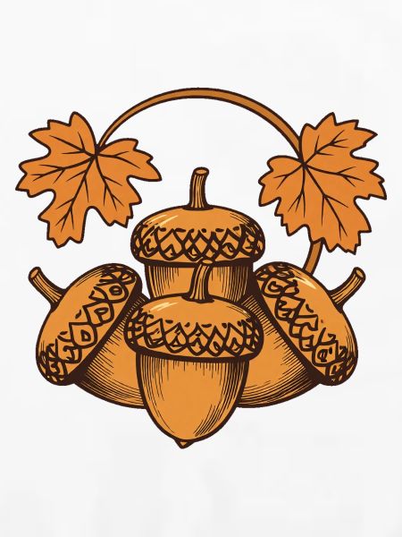 Eicheln im Herbstkranz