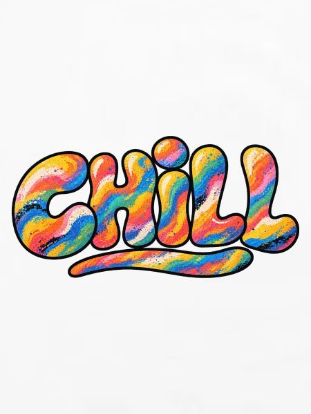 Chill Regenbogen Schriftzug