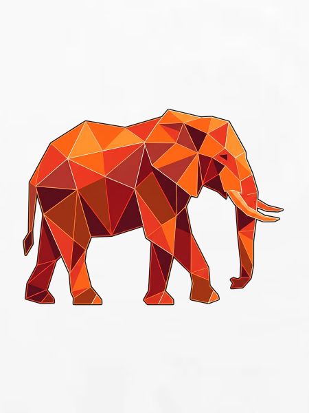 Poly Stil Elefant