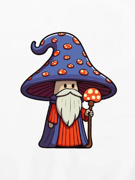 Süßer Pilz Zauberer mit Bart
